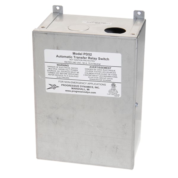 Progressive Dynamics PD52V 5200 Series Automatic Transfer Switch - 240 VAC, 50 Amp w/Screw PD52V - main